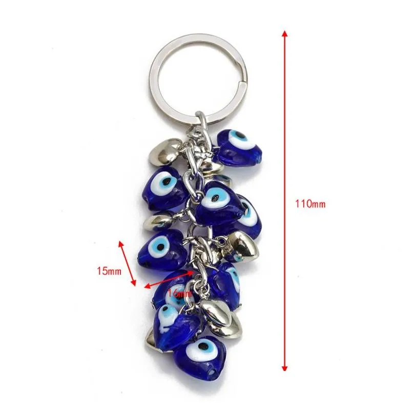 turkish blue evil eye key ring charms pendants crafting glass keychain with keyring hanging ornament jewelry accessories amulet for good