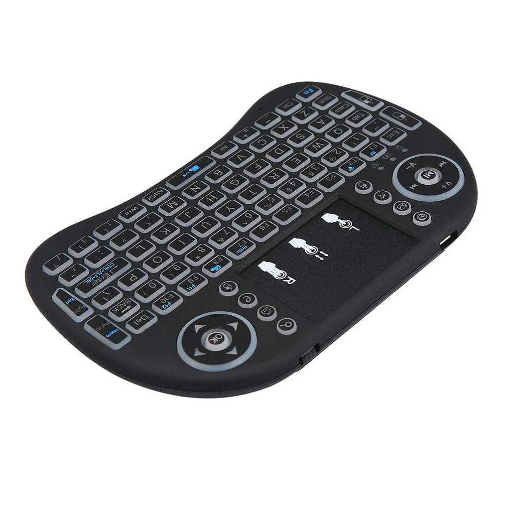 colorful backlight air mouse keyboard 2.4g wireless air mouse keyboards touchpad mini rii i8 remote control for android tv box mini pc