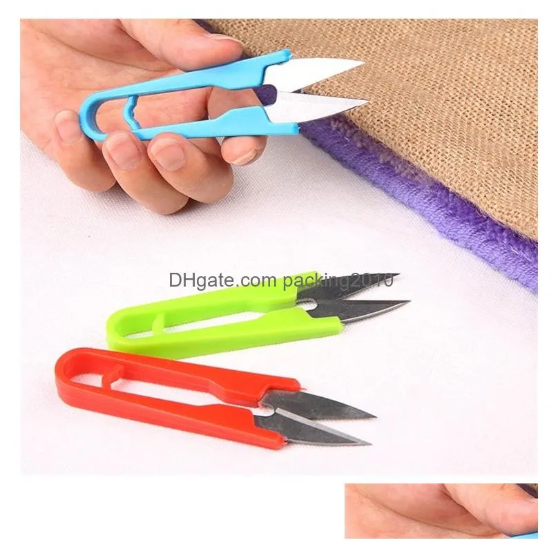 mini sewing scissors portable cutting thread u-shape scissor cross stitch scissors home clipper tailor clothing multicolor scissor