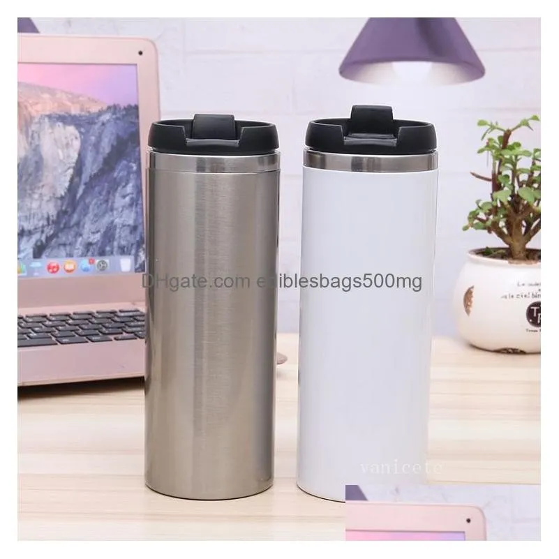double layer stainless steel straight body heat transfer printing car cup sublimation thermos cup coffee mug by sea t2i52548