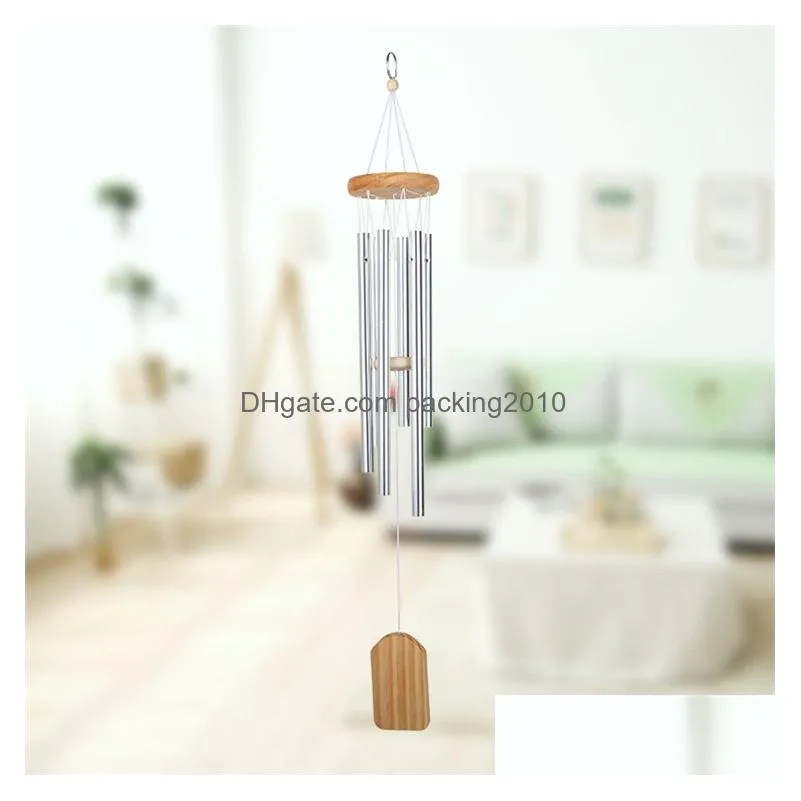 home pine metal small 6-tube pendants wind chime nordic pastoral aluminum tube balcony decoration door decoration gift rising winds chimes outdoor hanging