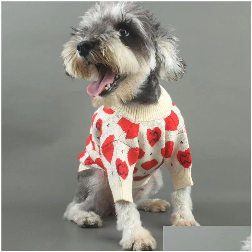 baroque heart pattern pet sweaters dog apparel fashion letter embroidery teddy sweater party banquet lovely pets pullover sweatshirt