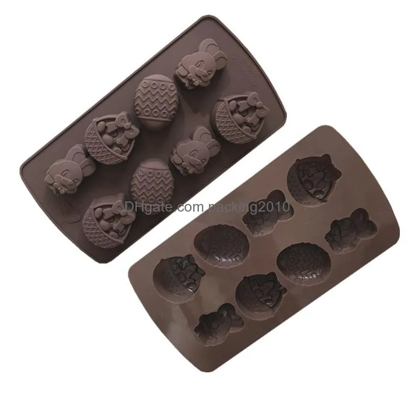 easter baking tools easter chocolate mold rabbit egg shapes fondant molds jelly and candy 3d diy t3i51644