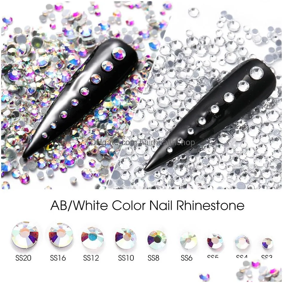 1440pcs/lot 3d crystal strass hotfix rhinestone iron on nails decoration garment flatback glass stone diy accessories