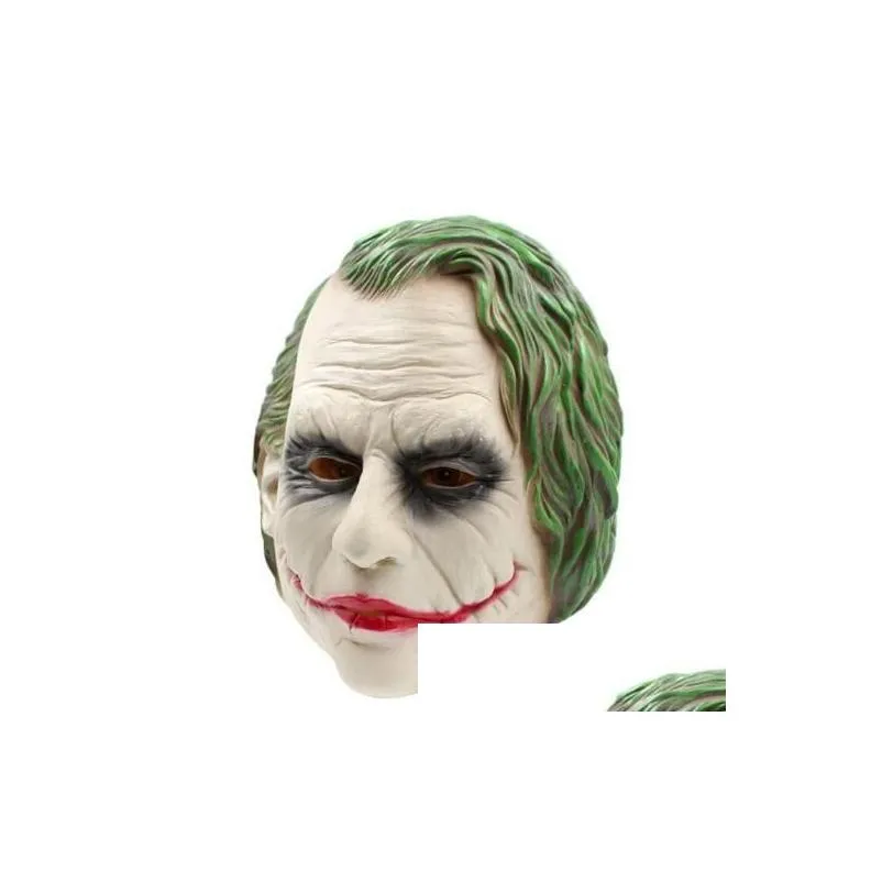  joker mask realistic batman clown costume halloween mask adult cosplay movie full head latex party mask184g