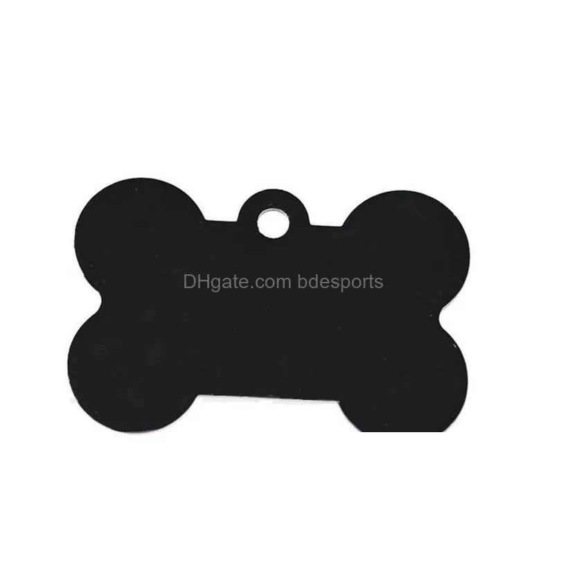 100 pcs/lot mixed colors dog tag double sides bone shaped personalized dog id tags customized cat pet id tags name phone no. id card