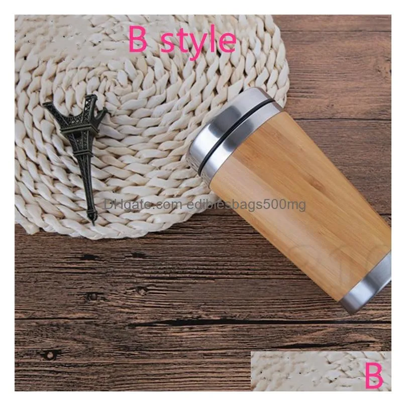 a and b 450ml stainless steel mugs car cup can be reused bamboo ecotourism cup coffee mugs or cup with cover t2i50191
