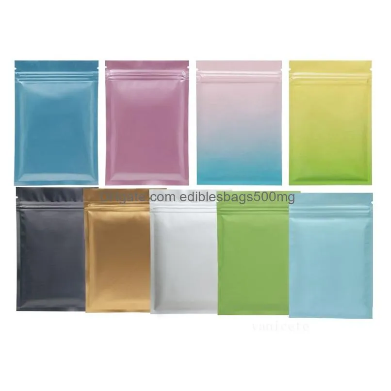 multi color resealable zip mylar bag food storage aluminum foil bags plastic packing bag smell proof pouches self sealing bags100pcs/lot