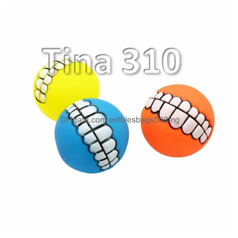 6 kinds of pet toys of different colors 7.5 cm enamel vocal teeth ball dog training ball toy dog supplies t3i5215