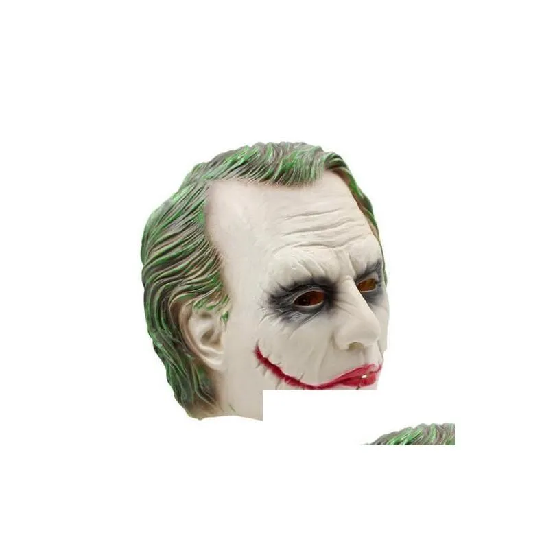  joker mask realistic batman clown costume halloween mask adult cosplay movie full head latex party mask184g