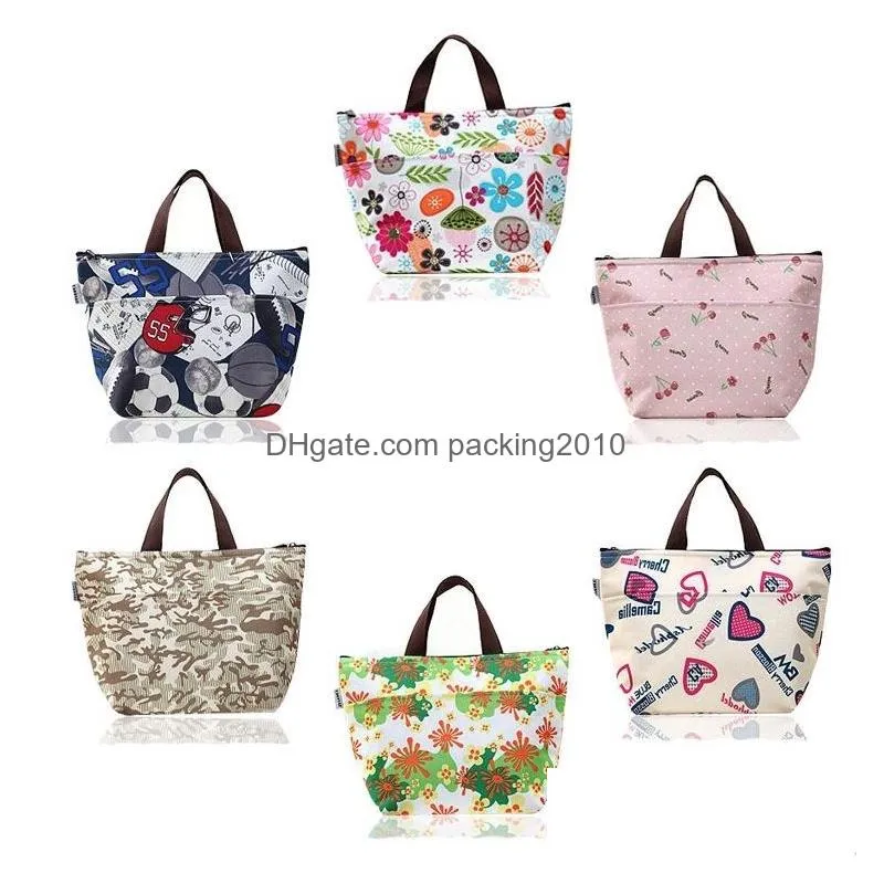 flower oxford picnic thermal bag neoprene lunch bag food cooler bags thermal women handbag women messenger bags t2i002