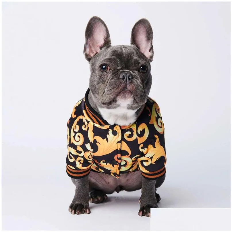 classic flora printed pet coats dog apparel ins fashion thicken pattern pets jackets festival personality trendy teddy bulldog jacket