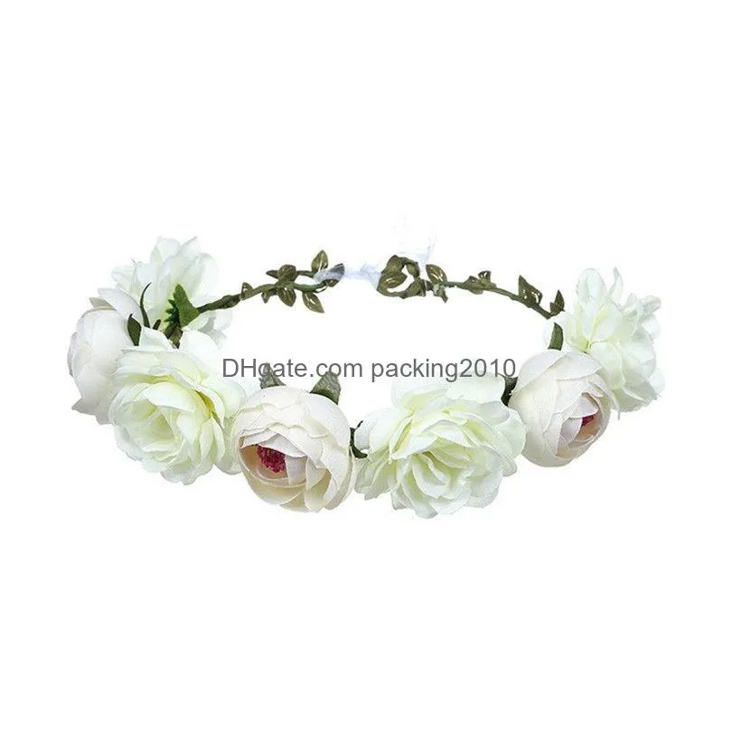  imitation rose brides flower crown childrens head ornaments wreaths handwork artificial flowers garland t3i0319