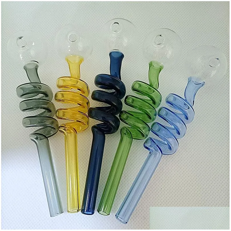 5 types glass oil burner pipe thick pyrex heat resistant dry herb tobacco burning tube smoking handcraft handle nails bong
