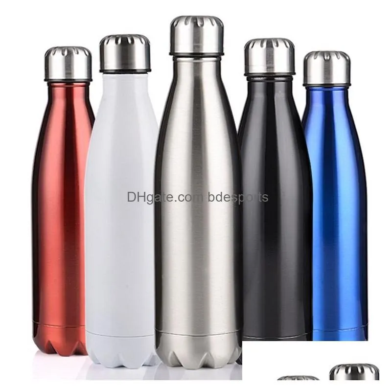newest350ml / 500ml vacuum cup coke mug stainless steel bottles insulation cup thermoses fashion movement veined water bottles b1124