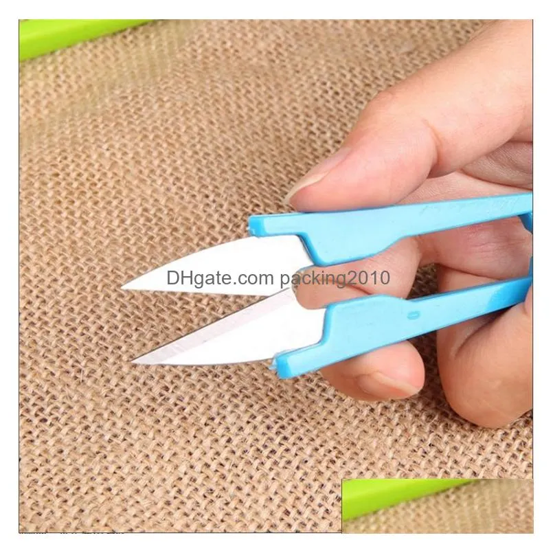mini sewing scissors portable cutting thread u-shape scissor cross stitch scissors home clipper tailor clothing multicolor scissor