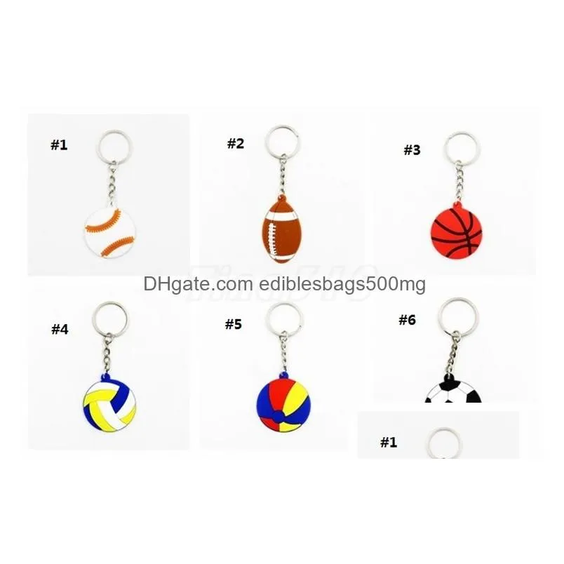 innovative key chains of 6 different styles football baseball baseball volleyball beach football rugby key links exquisite gifts