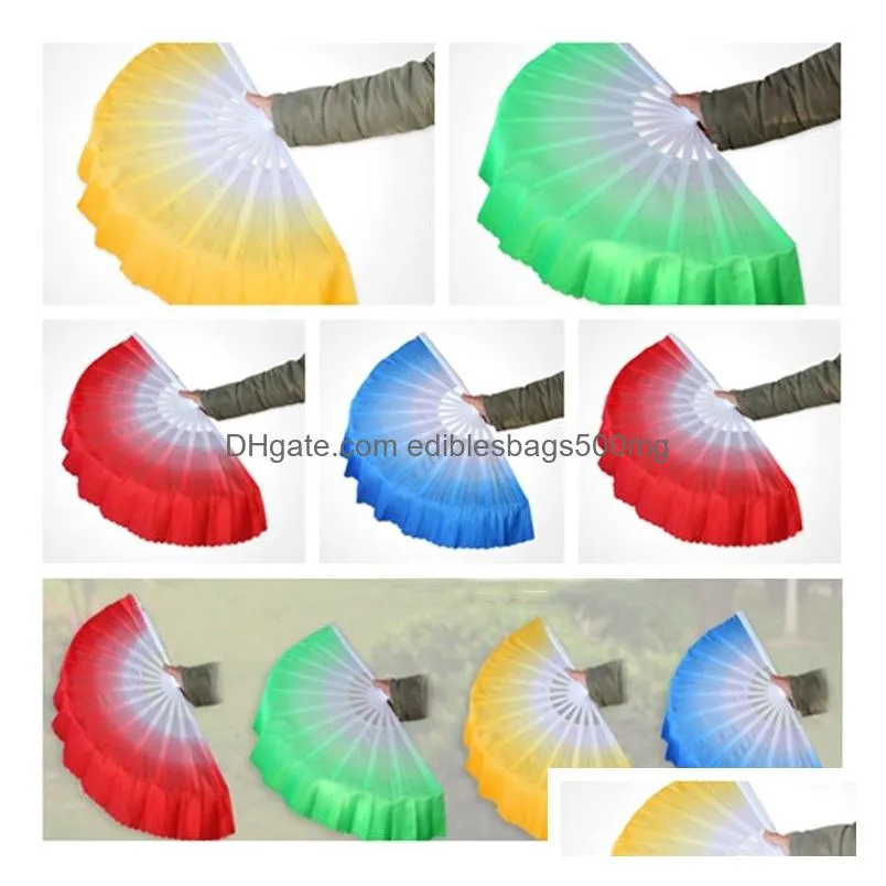20pcs party supplies arrival chinese dance fan silk weil 5 colors available for white fan bone wedding party favor t2i5658