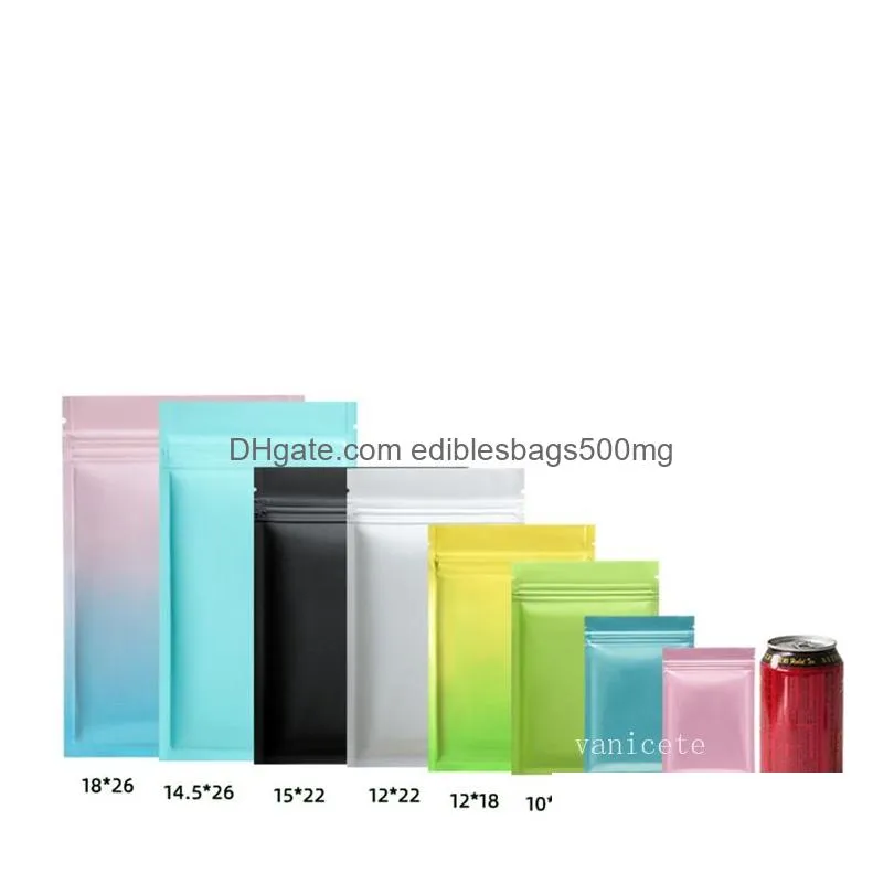 multi color resealable zip mylar bag food storage aluminum foil bags plastic packing bag smell proof pouches self sealing bags100pcs/lot