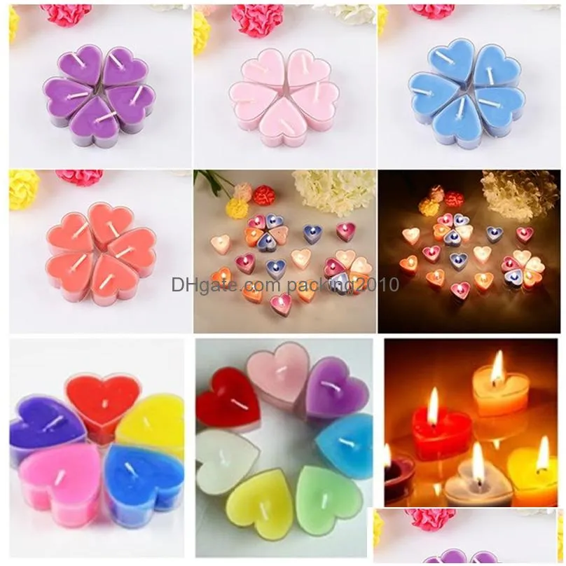 Valentines Day Heart Heart Shaped Candles Romantic Scented Delicate  Expression Tea Wax Decoration T9I00993 From Packing2010, $0.85