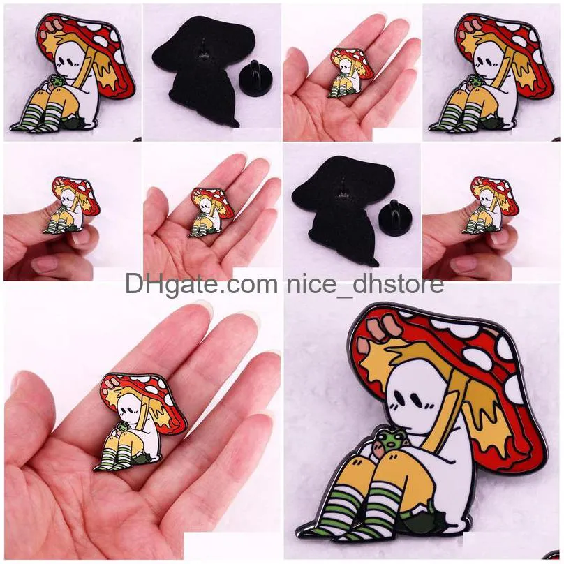 mushroom ghost brooch cute anime movies games hard enamel pins collect cartoon brooch backpack hat bag collar lapel badges