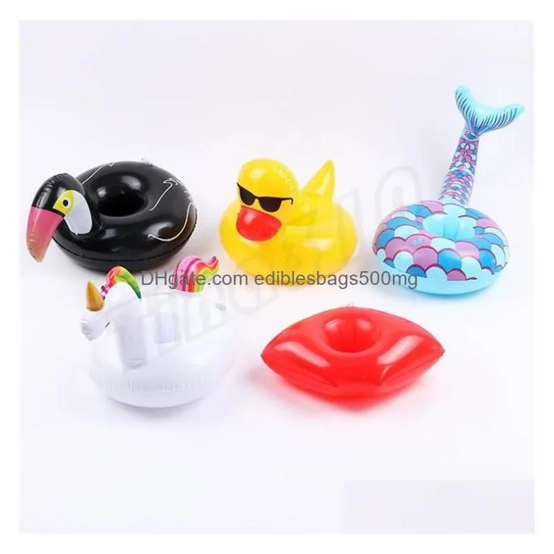 festive event lovely inflatables cups float cup holders coasters inflatable drink holder for swimming pool air mattresses party supplies