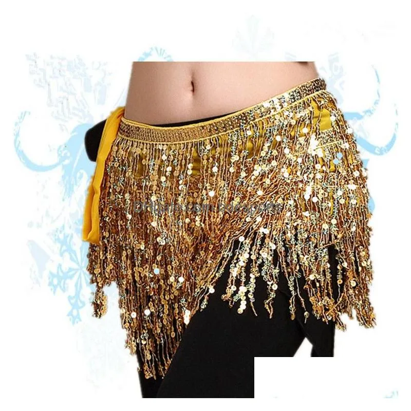 belly dance costume shine tassel fringe hip belt waist wrap skirt dancing costume 30pcs/lot t2i334