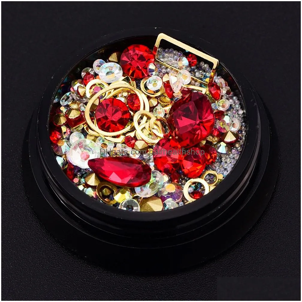 mixed colorful acrylic broken glass rhinestones for nails alloy metal frame diy nails decor manicure 3d nail art decoration gems