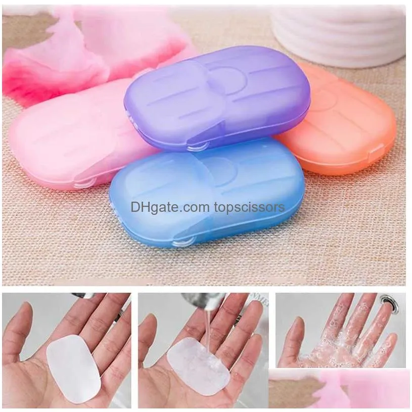 50pcs/box portable travel soap paper disposable mini soap paper anti dust washing hand bath cleaning boxed foaming drop ship epack