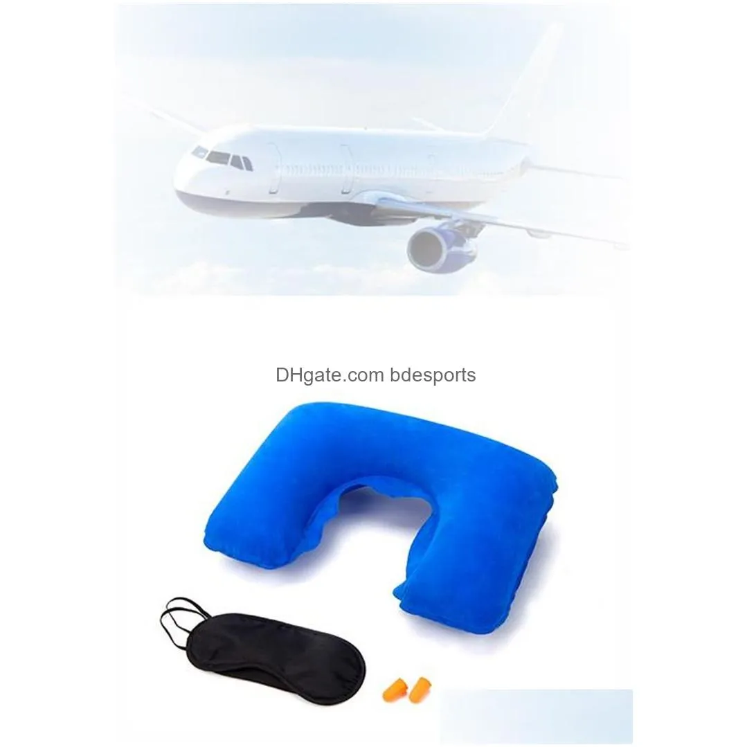 inflatable u shape pillow for airplane travel inflatable neck pillow travel accessories pillows for sleep air cushion pillows ic517