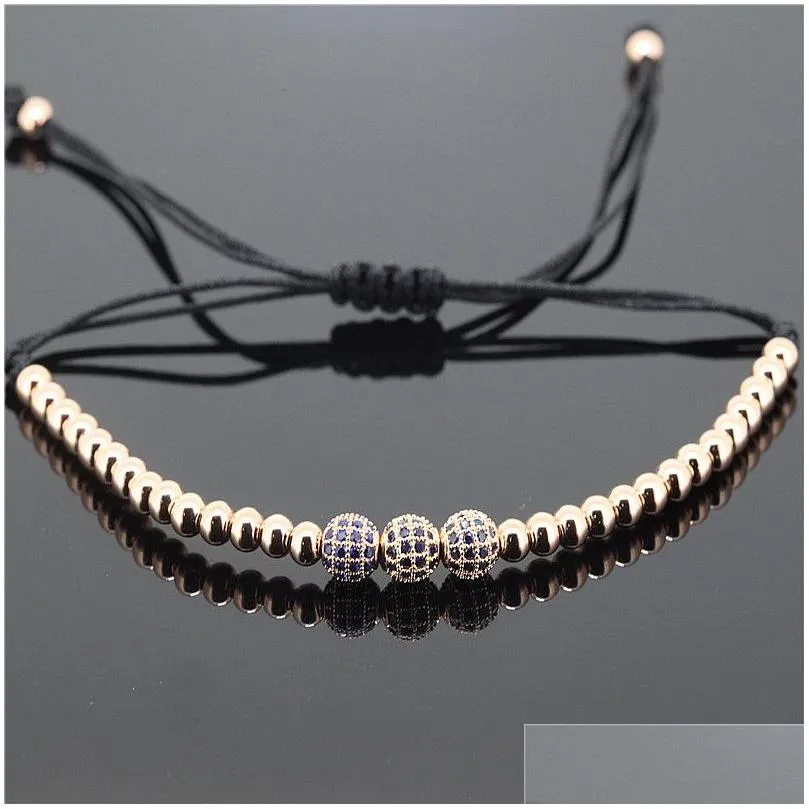 charm bracelets 1pc men anil arjandas jewelry 6mm pave setting cz bead 24k 4mm brass beads braiding macrame bracelet
