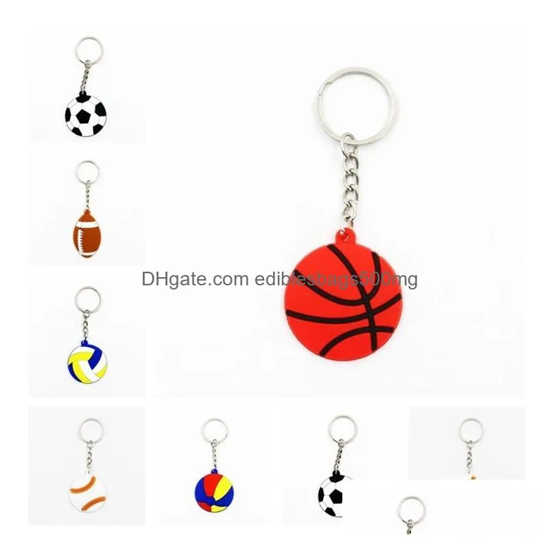 innovative key chains of 6 different styles football baseball baseball volleyball beach football rugby key links exquisite gifts