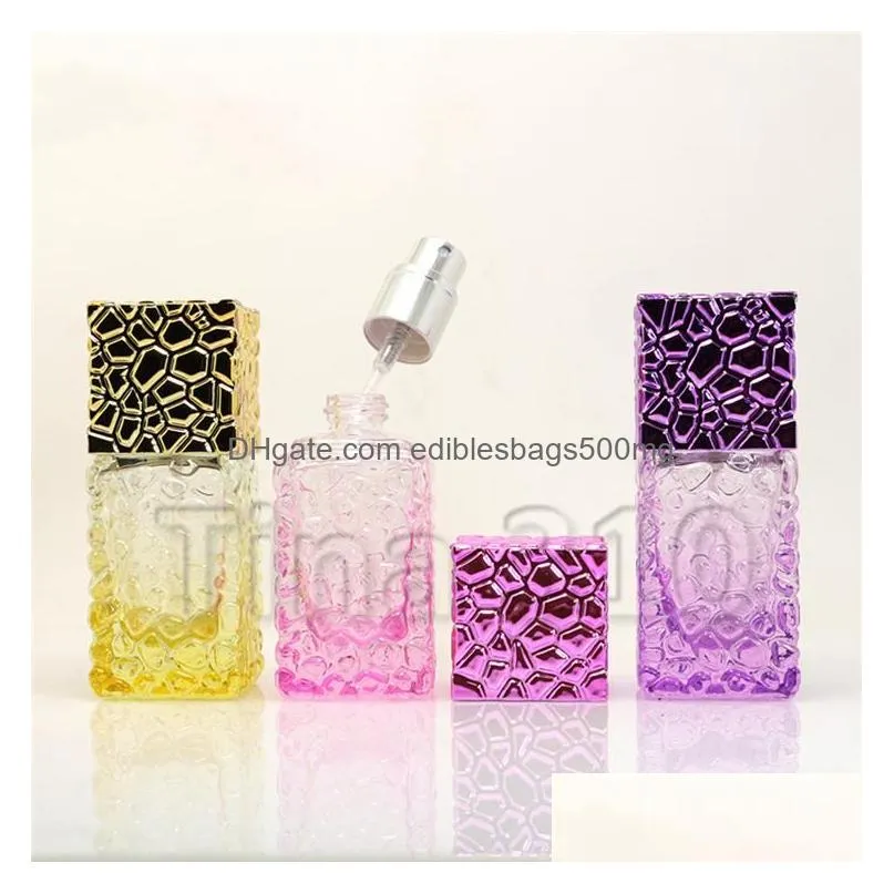 exquisite 25ml cubic perfume bottle color portable travel spray perfume bottle glass 6 color cosmetic bottle t3i5536