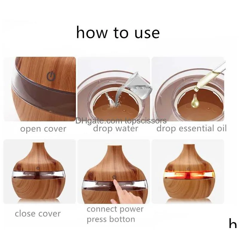 factory price air humidifier usb aroma diffuser mini wood grain ultrasonic atomizer aromatherapy  oil diffuser for home