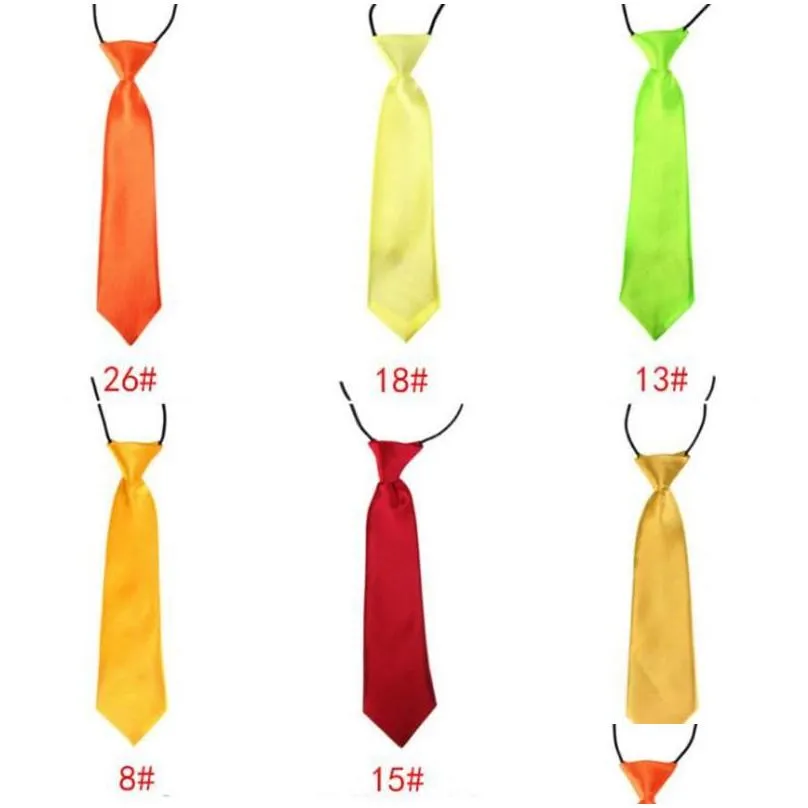 bow ties school boy uniform necktie 2022 fashion neck tie high quality kids children wedding solid colour elastic bands