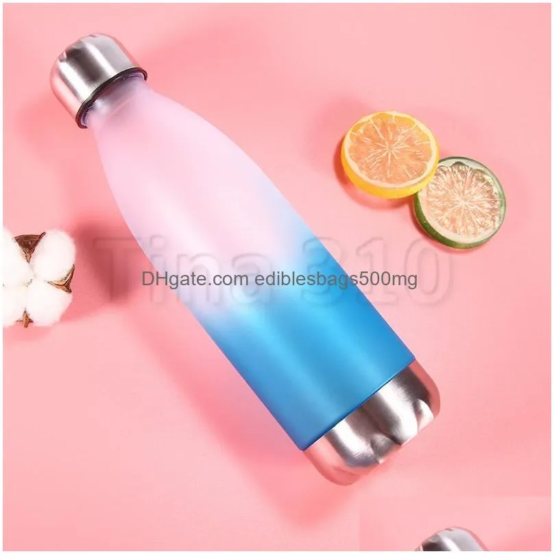 gradient colour abrasive plastic cup leak-proof portable cup for men and women outdoor sports fitness portable cup water bottles