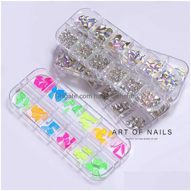 irregular flatback nail diamonds ab crystal nails art rhinestones glass gem jewelry manicure tools kits diy accessories
