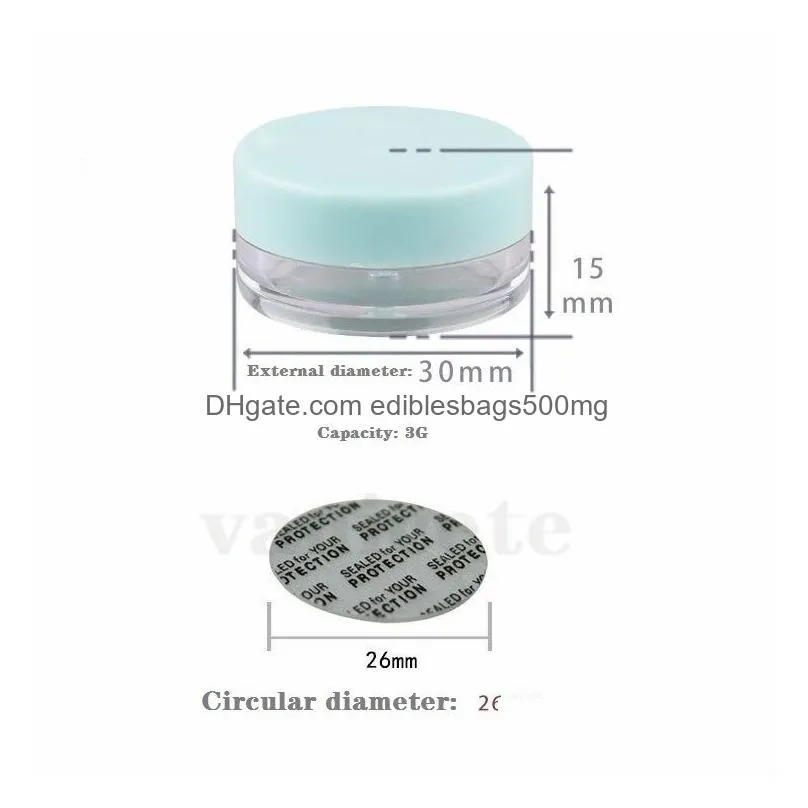 packaging bottles wax container food grade plastic boxs 3g/5g round bottom small sample bottle cosmetic packaging box bottles zc131