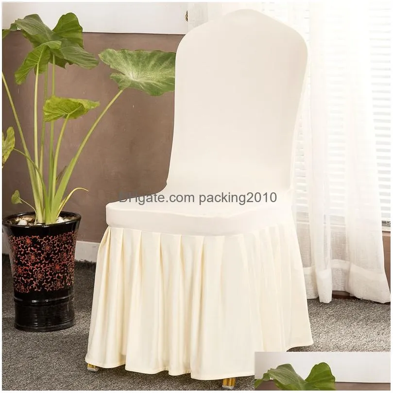 17 color pleated skirt chair-cover party decoration wedding banquet chair protector slipcover elastic spandex chairs covers party decorations