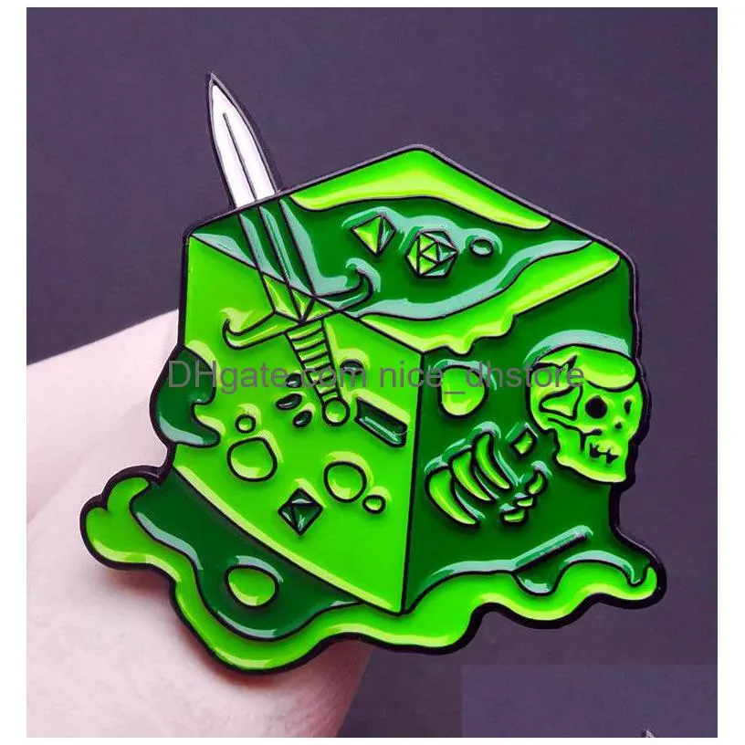 dice brooch cute anime movies games hard enamel pins collect cartoon brooch backpack hat bag collar lapel badges