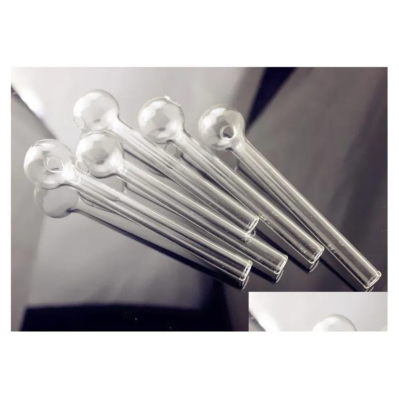 qbsomk smoking pipes 4.8inch 12cm 10cm clear pyrex glass transparent oil burner tube burning tubes nail tips