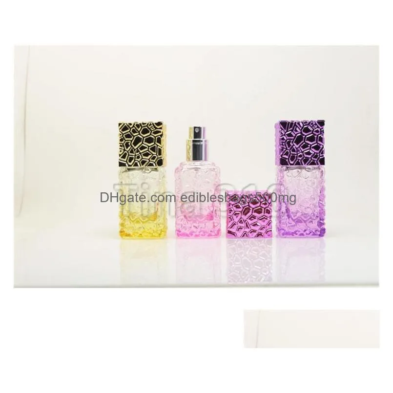 exquisite 25ml cubic perfume bottle color portable travel spray perfume bottle glass 6 color cosmetic bottle t3i5536