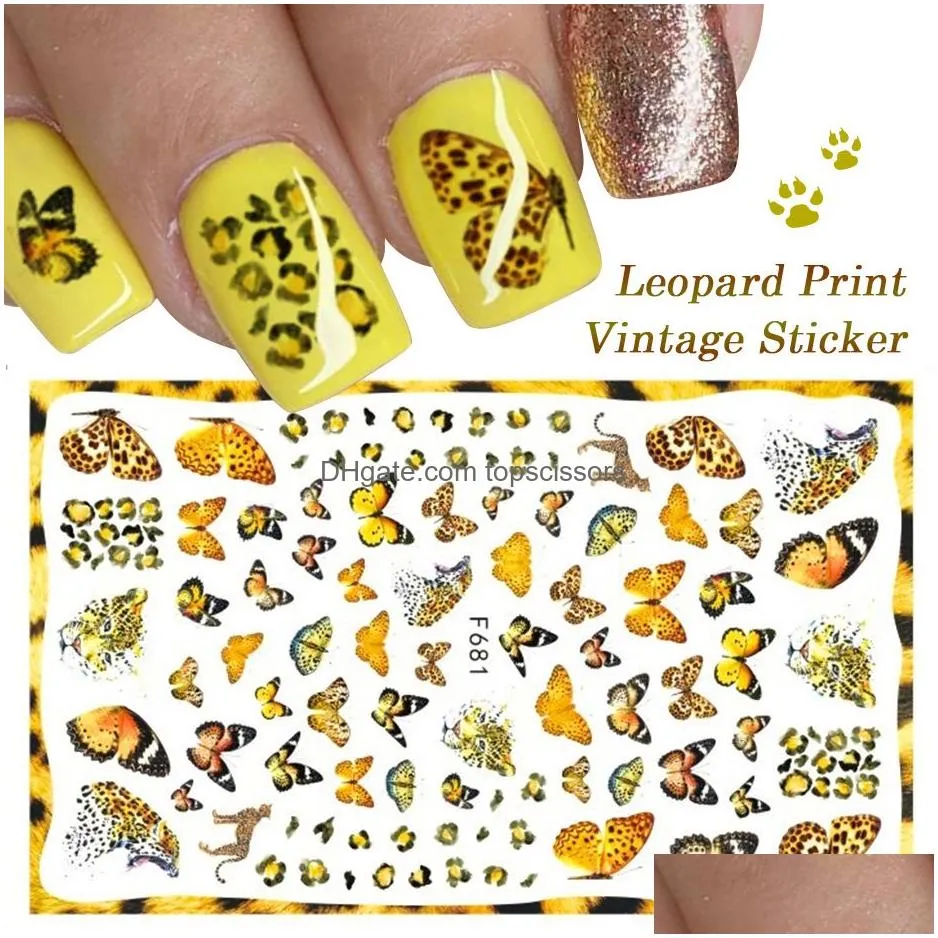 3d butterfly sliders nail stickers colorful flowers red rose adhesives manicure decals nails foils tattoo decorations np004