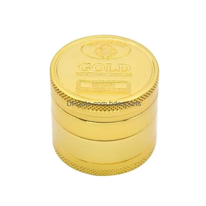 smoking accessories herb grinder pattern metal grinder with 4 layers of gold coin pattern smoking accessory manual smoke grinder i465