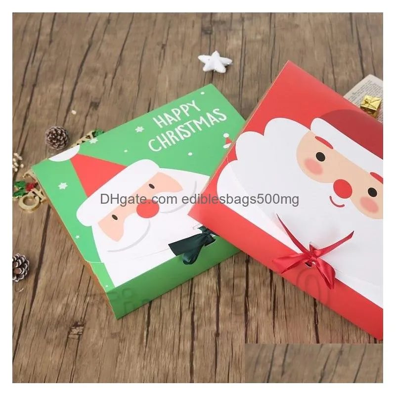 christmas eve big gift box santa papercard kraft present party favour candy box red and green party favor t2i51659