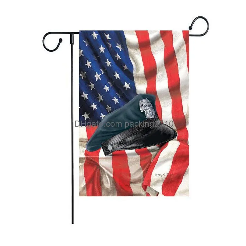 9 color american garden flag colorful print flag banner happy american linen fabric garden flag garden decoration 300pcs t1i2519