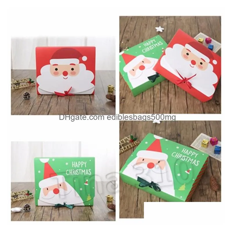 christmas eve big gift box santa papercard kraft present party favour candy box red and green party favor t2i51659