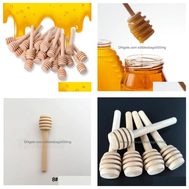 8cm long mini wooden honey stick honey dippers party supply spoon stick honey jar stick kitchen dinnerware product 4838