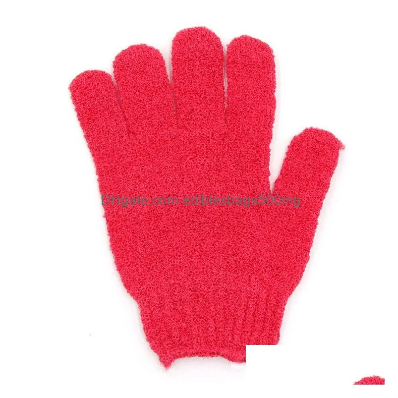 fashion bath brushes colorful nylon body cleaning bath gloves exfoliating baths glovesfive-finger baths gloves household products