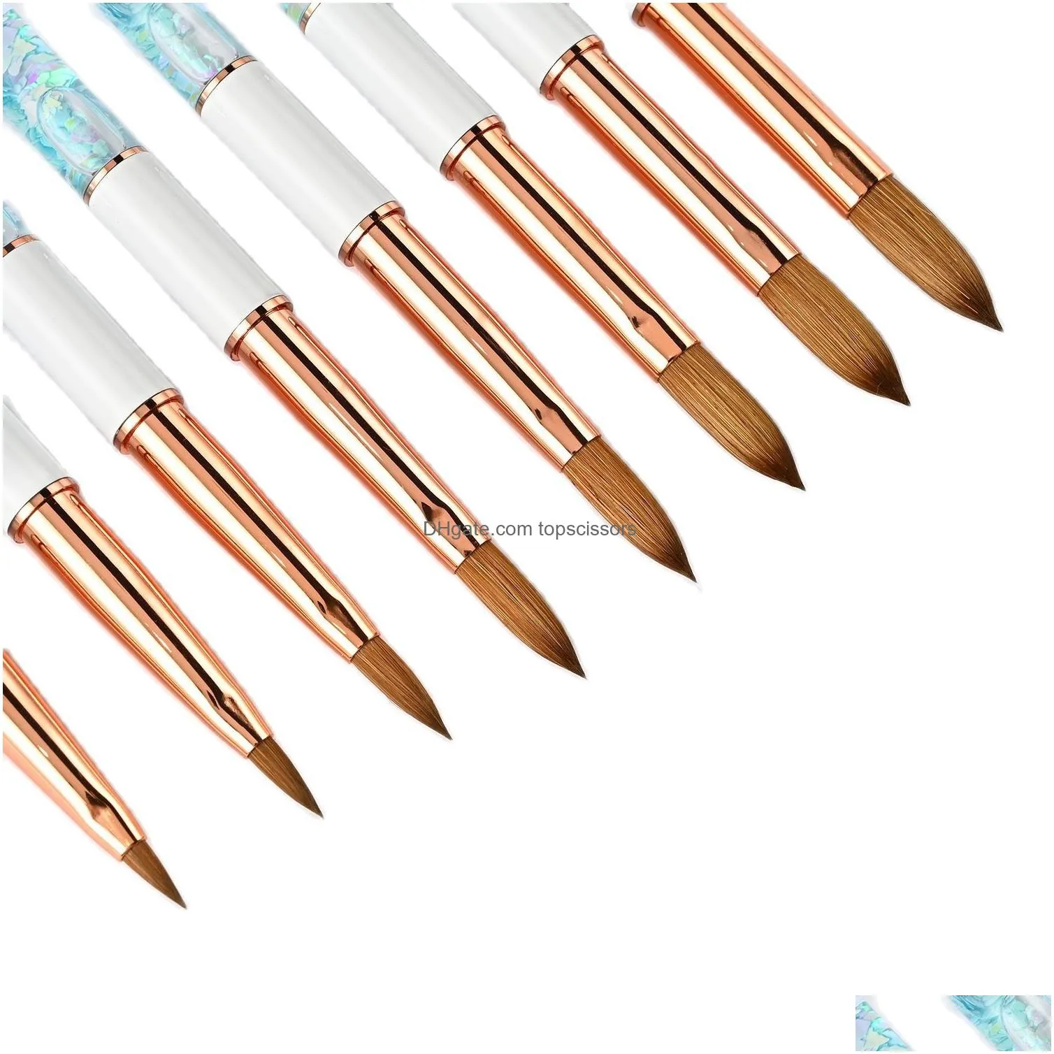acrylic nail brush crimped 100% kolinsky sable brush professional or beginner new arrival style nail tool size 2-16